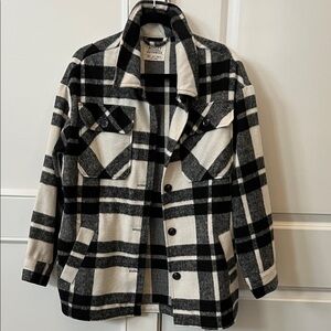 Ashley By 26 International Black and White Plaid Jacket Shacket